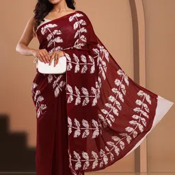 Lovwear Maroon Pure Cotton Sarees-picture-46