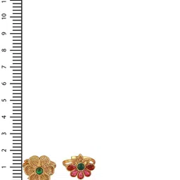 Jazz and Sizzle Gold-Plated Set Of 2 Artificial Stones Studded Finger Rings image 3
