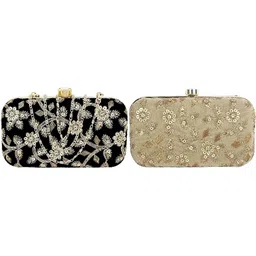 Rapid Costore Set Of 2 Embroidered Box Clutch-37