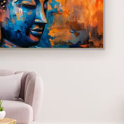nestroots Blue & Orange 1 Piece Canvas Other Wall Paintings-picture-34