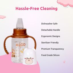 Adore Jr. Baby Silicon Soft Spout Sipper With Twin Handle- 125ml image 3
