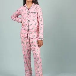 TWEENY MINI Girls Printed Lapel Collar Night suit-image-35