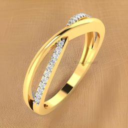 Open Crossover Diamond Ring in Sterling Silver Silver Ring-image-57