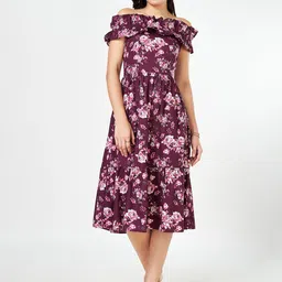 Honey by Pantaloons Women Floral Printed Cotton Fit & Flare Midi Dress-image-26