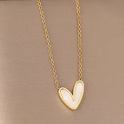 Jewels Galaxy Gold-Plated Stainless Steel Heart Shaped Pendant With Chain-35