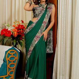 KALINI Floral Poly Chiffon Saree-image-66