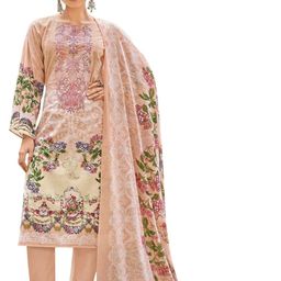 DRAVINAM Trends Floral Printed Thread Work Pure Cotton Unstitched Dress Material-image-41