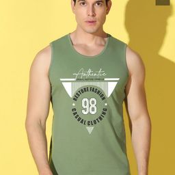 WOOSTRO Pack Of 2 Printed Super Combed Cotton Gym Vests VWS26(98 LGTGREEN)(MORE OLIVE)-picture-22