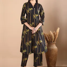 FASHOR Printed A-Line Tunic & Trousers Co-Ord Set-image-93