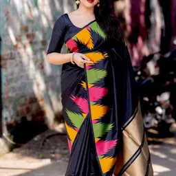 ZILVIRA Abstract Woven Design Fashion Saree With Unstiched Blouse Piece-picture-42