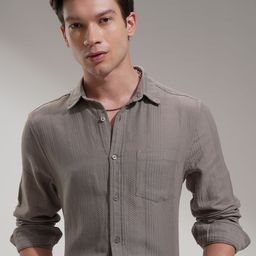 HIGHLANDER Men Comfort Slim Fit Opaque Casual Shirt-picture-44