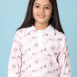 V-Mart Girls Shirt Collar Floral Printed Cotton Top-picture-27