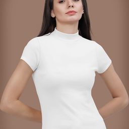 Dream Beauty Fashion Women Solid High Neck Fitted Top-picture-43