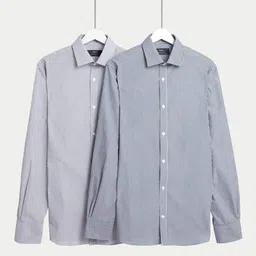 Marks & Spencer Men Opaque Striped Casual Shirt-image-95
