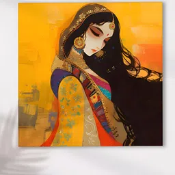 Art Street Yellow & Blue Printed Canvas Wall Art-image-54