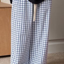 LULU & SKY Unisex Kids Checked Loose Fit High-Rise Trousers-image-62