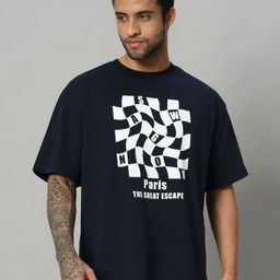 SWAGNOX Men Printed Drop-Shoulder Sleeves Applique T-shirt-image-20