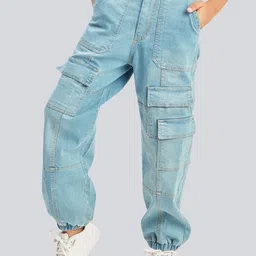 Olele Boys Comfort Relaxed Fit Mid-Rise Heavy Fade Stretchable Jeans-picture-43