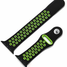 Ssccoott Soft Silicone 42mm/44mm/45mm Black and Volt Air Hole Smart Watch Strap 44 mm Silicone Watch Strap-image-56