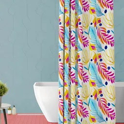 ArtzFolio Yellow and Blue Printed Waterproof Shower Curtain-image-25