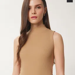 Happiness istanbul Pack Of 2 Ribbed High Neck Fitted Top-image-91
