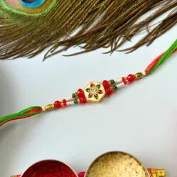 Meenakari Kundan Traditional Handmade Rakhi for Brother-18
