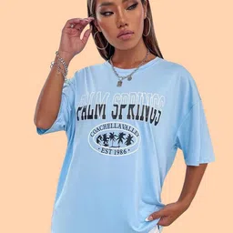 Christy World Typography Printed Round Neck Drop Shoulder Oversized T-shirt-picture-29