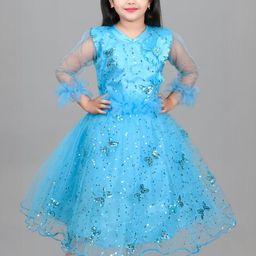 Zenat Blue Polyester Dresses-image-82