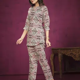 all about you Printed Top With Trouser Co-Ords image 4