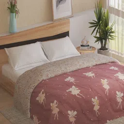 Home Centre Slate Kids Purple Fairy Printed 120 GSM Reversible Double Bed Comforter-image-5