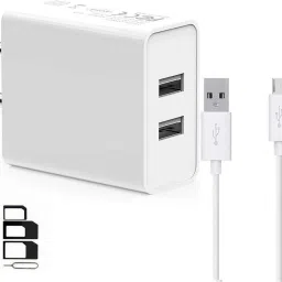 Wall Charger Accessory Combo for Motorola Moto E5 Play, Motorola Moto E5 Plus, Motorola Moto E5, Motorola Moto G6 Play Dual Port Charger Original Adapter Like Wall Charger, Mobile Power Adapter, Fast Charger, Android Smartphone Charger, Battery Charger, High Speed Travel Charger With 1 Meter Micro USB Cable Charging Cable Data Cable| :White-15