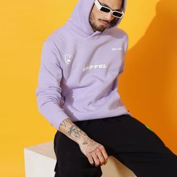 GRIFFEL Men Typography Printed Hooded Pullover Sweatshirt-picture-29