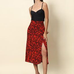 CORSICA Floral Printed Midi A-Line Skirt-image-24