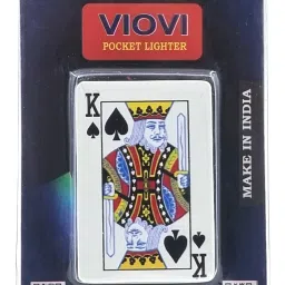 Poker King (White) Sliding Windproof Jet Flame Pocket Lighter Adjustable Flame Metal Body Cigarette Lighter I Refillable From Any Lighter Gas Pocket Lighter-13