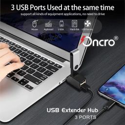USB Extender hub 3.0 Plug & Play Hi Speed - USB A Male to 3 Port Female USB Data sync Adapter Splitter Suitable for Laptop, Computer, Keyboard, Mouse etc image 2