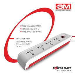 GM 3068 Power Mate 4+1 Power Strip with Master Switch, Indicator & International Socket image 3