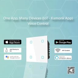 Kamonk 8 Module Custom Plate/Vertical: (4 Gang x 1 unit)+ (Fan Regulator x 1 unit) + (6A Socket x 2 units) image 4