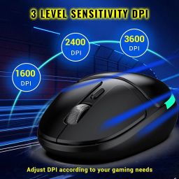 Ant Esports GM325 PRO Mini Wireless Static RGB Gaming Mouse, 2.4G Wireless, 5 Buttons, USB Nano Receiver, Black image 5