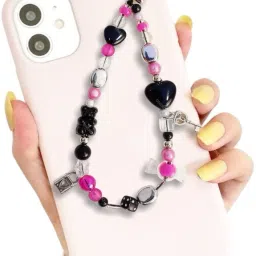 ONCRO Crystal clear Acrylic Heart & teddy beads bracelet phone charms hanging handmade Phone Charm-picture-14