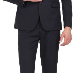Men Single-breasted Checkered Suit-image-4