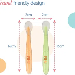 pihu Set of 2 Spoons for new born Babies - Silicone image 3