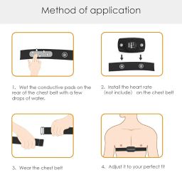 Replacement Heart Rate Monitor Soft Strap Adjustable Elastic Chest Mount Belt Compatible for Polar Garmin Wahoo (Black, M) image 1