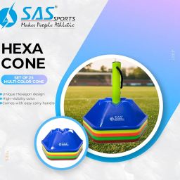 SAS Agility Training Hexa Saucer Cone (Set of 25) for Football Soccer Field Marking Speed Coordination image 2