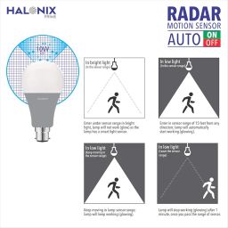 Halonix 10W Radar motion sensor Led Bulb, Auto on-Auto off, Pack of 1, White image 4