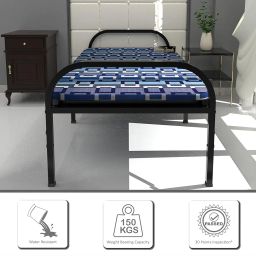 Honey TouchÃ‚® Metal Folding Bed Single Size with Single Layer Mattress for Sleeping Guest Bed Easily Storable (Black) Glossy image 2