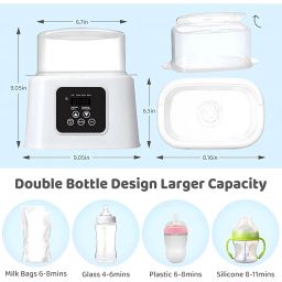 24x7 eMall 6-in-1 Baby Bottle Warmer & Sterilizer – Fast Heating, Precise Temperature Control, LCD Display, Large Capacity with Pliers and Brush - Bottles not Included, Baby Food Formula Heater image 3