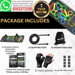 Wow Fitness World Pushup Board with Ebook training guide(Downloadable) - 15 in 1 Pushup Board for Men & Women - Foldable Push-up Board and Push up bar System - Push up Board for Men - Flex Board (PUSH UP BOARD COMBO WITH GLOVES) image 3