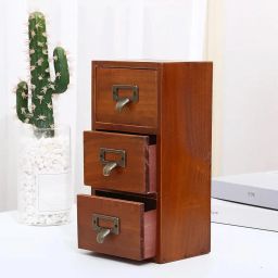UJEAVETTE Desktop Drawer Rustic Tabletop Container Case Wood for Dresser Craft Grocery image 5