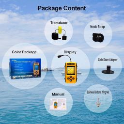 Handheld Fish Finder Portable Fishing Kayak Fishfinder Fish Depth Finder Fishing Gear with Sonar Transducer and LCD Display image 5