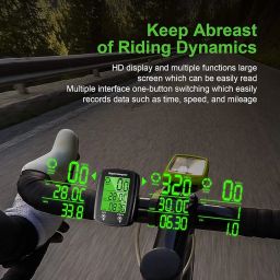 SHIVEXIM Bike Computer, Universal 19 Functions IP54 Waterproof Bicycle Speedometer Odometer, Cycling Computer with LCD Backlight Display Touch Screen, Automatic Start/Stop, for Cycling image 1
